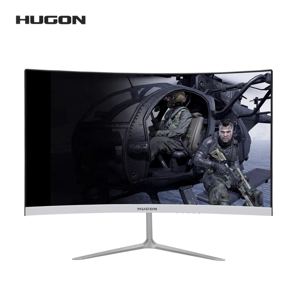 HUGON 24 Inch 23.8&quot TFT-LCD Curved Screen Monitor PC 75Hz 1920×1080p HD Gaming Display VGA Interface | LCD Monitors