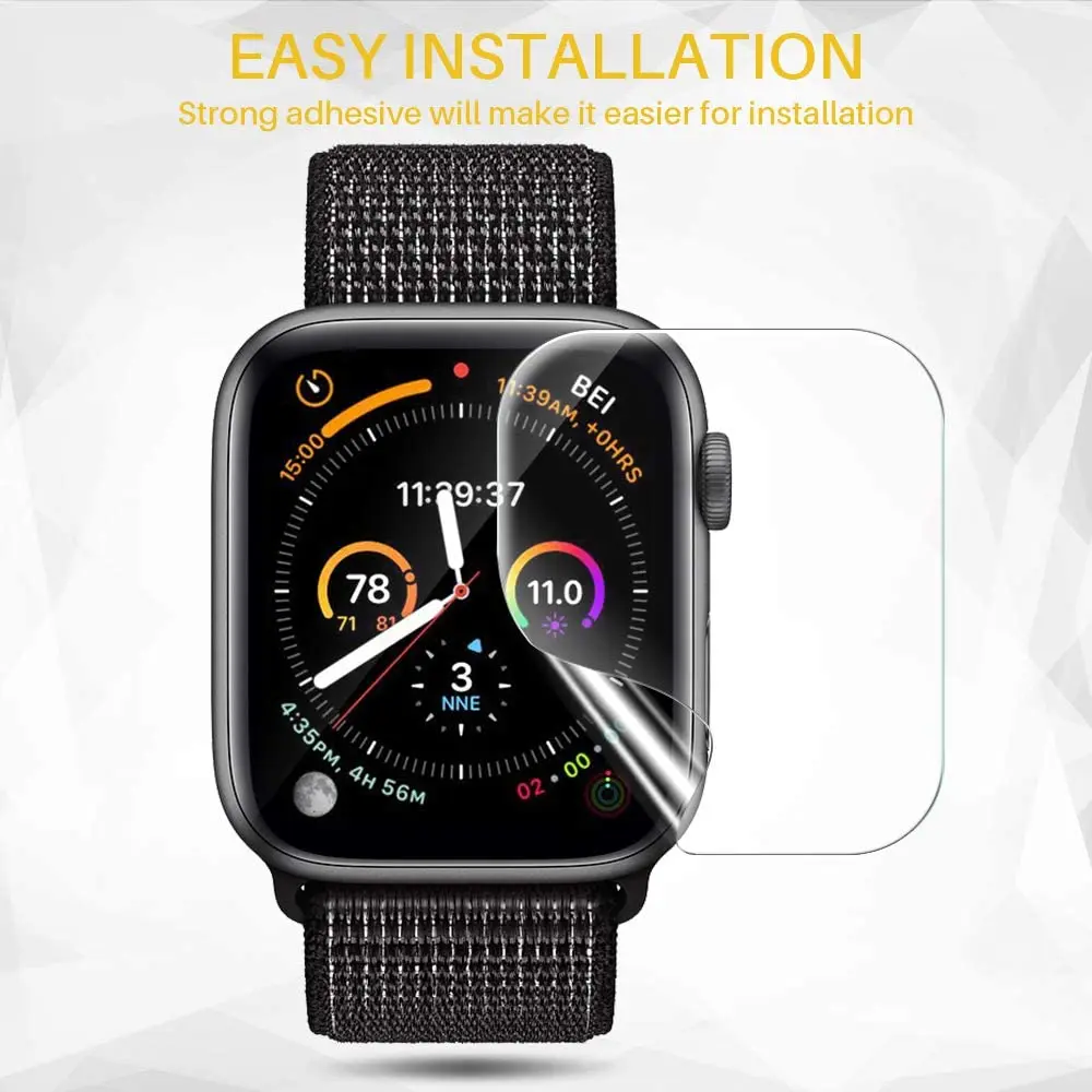 5pcs for apple watch series 7 6 se 5 4 iwatch 40mm 44mm 41mm full coverage screen protector tpu film bubble free anti scratch free global shipping