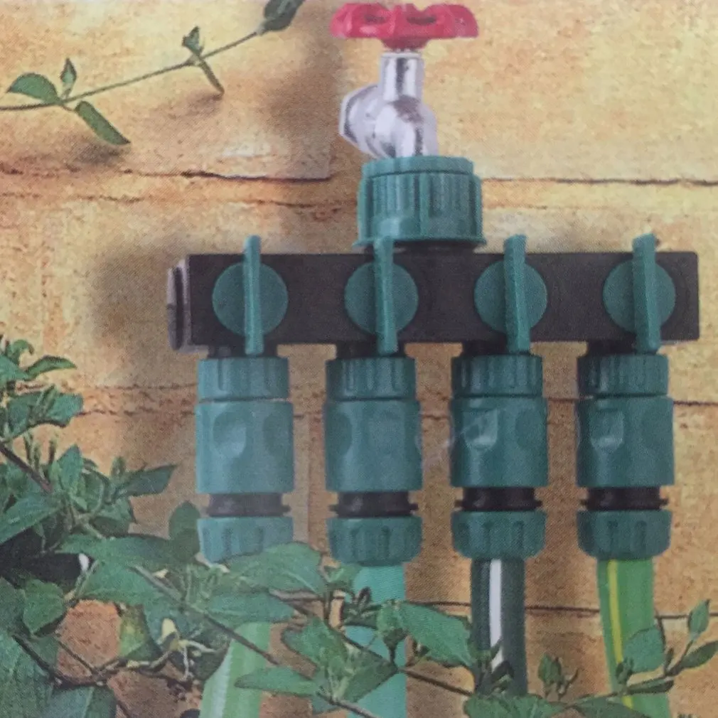 

European Style Faucet Water Pipe Connector One In Four Out Valve Diverter Garden Watering Lawn Maintenance