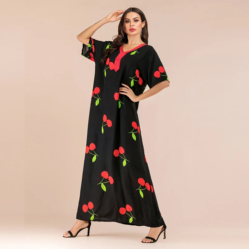 2019 последние мусульманское платье исламское Турция модный принт вышитый бант