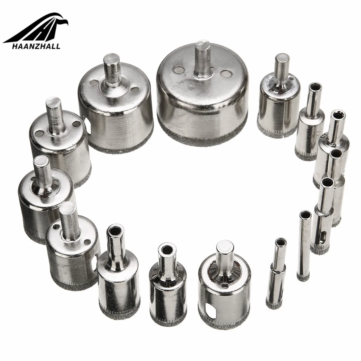 Набор сверл с алмазным покрытием 15 насадок для мрамора стекла керамики сверла