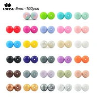 silicone beads 9mm bpa free silicone loose bead for pacifier clip making safe teether diy round bead silicone necklace accessory