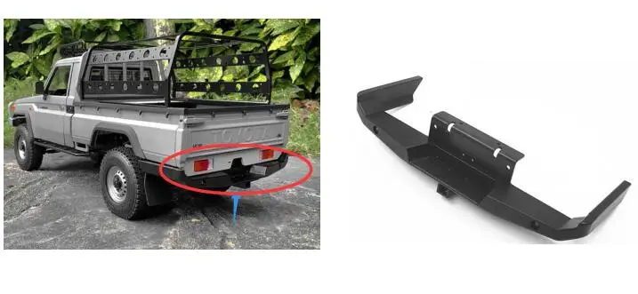 rear bumper Резиновое зеркало заднего вида/роликовая клетка/багаж/бампер/подножка/переднее крыло/батарейный блок для killerbody 1/10 весы Toyota Land Cruiser LC70 Body BOOMRACING BRX01 4x4 гусеничный грузовик - Цвет: rear bumper