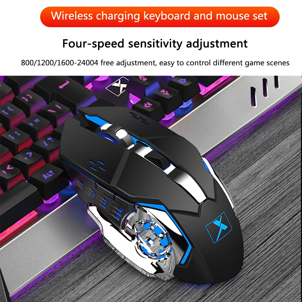 Беспроводная игровая клавиатура и мышь K680 с подсветкой металлической панелью