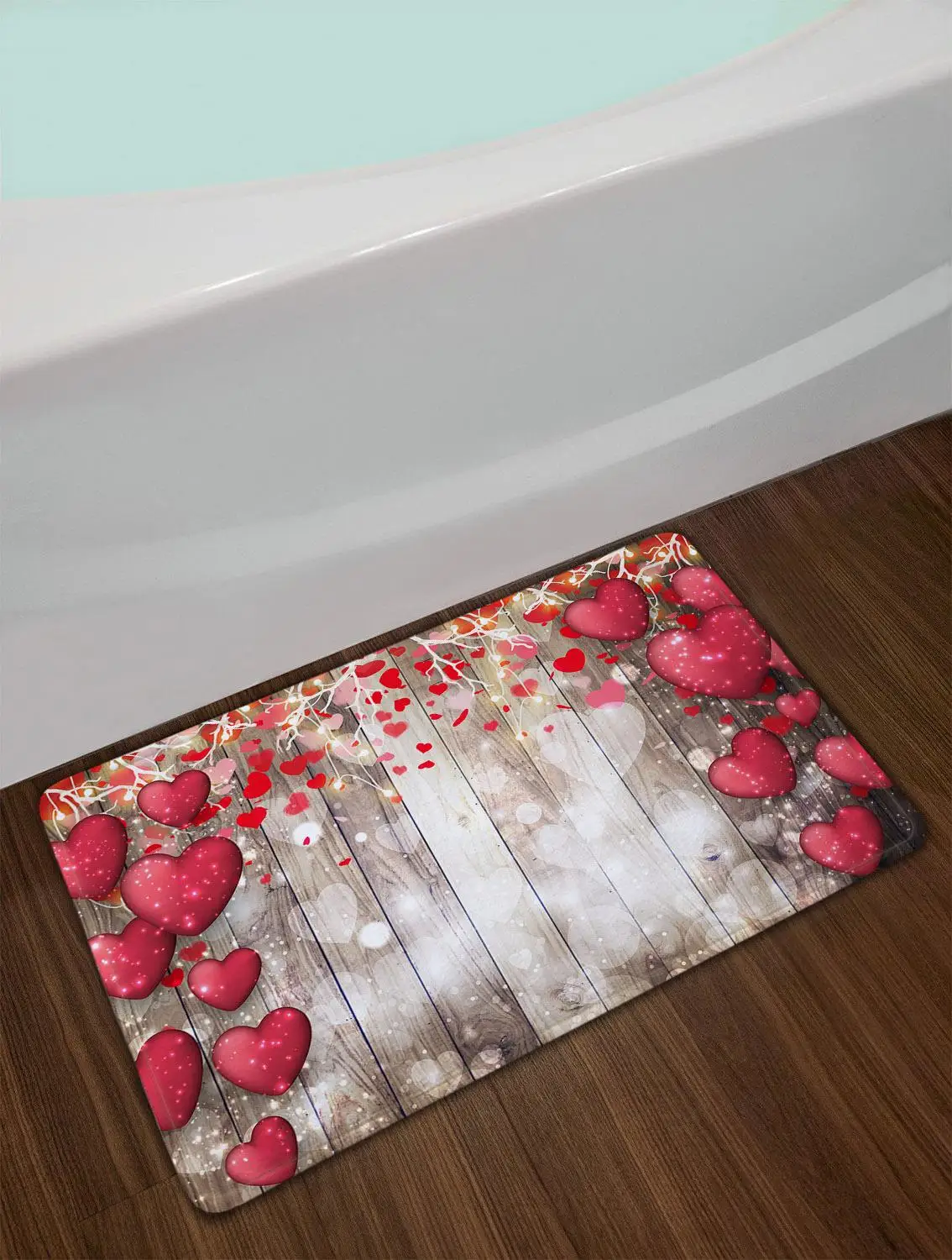 Занавеска для душа с деревянной доской моющаяся водонепроницаемая из полиэстера