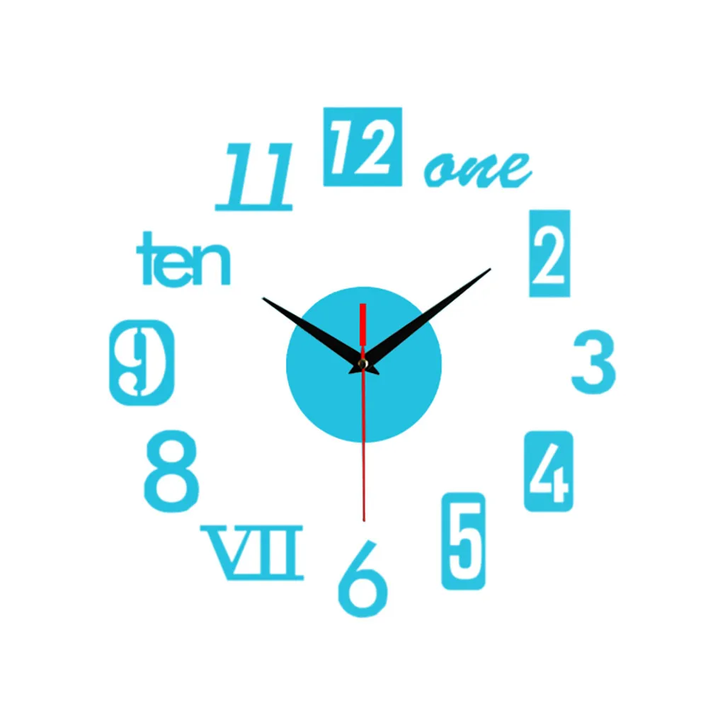 Безрамочные самодельные настенные часы 3D зеркальная поверхность Наклейка Декор