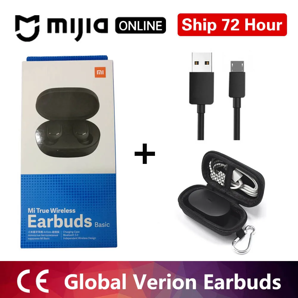redmi outdoor bag Xiaomi Redmi Airdots TWS Bluetooth наушники стерео бас BT 5,0 наушники с микрофоном свободные Наушники управление AI - Цвет: redmi outdoor bag