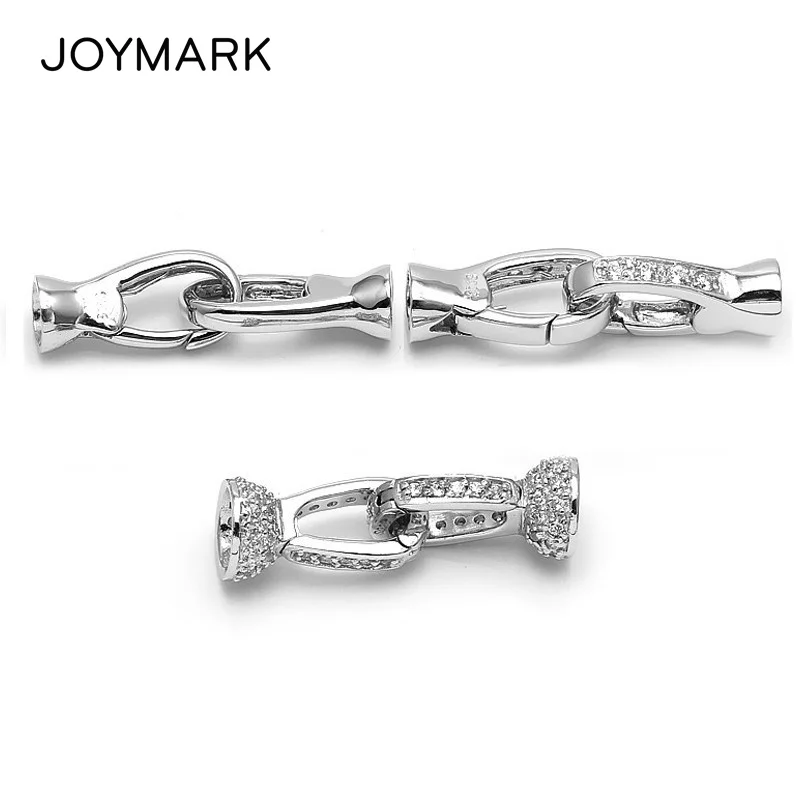 

DIY Jewelry Accessories 925 Sterling Silver Clasp Connector Solid Silver Closures For Bracelets And Necklaces SC-CZ144