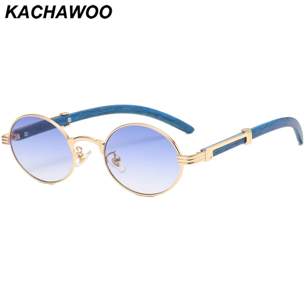 

Мужские и женские Овальные Солнцезащитные очки Kachawoo, маленькие круглые металлические очки в стиле ретро, трендовые аксессуары в Европейско...