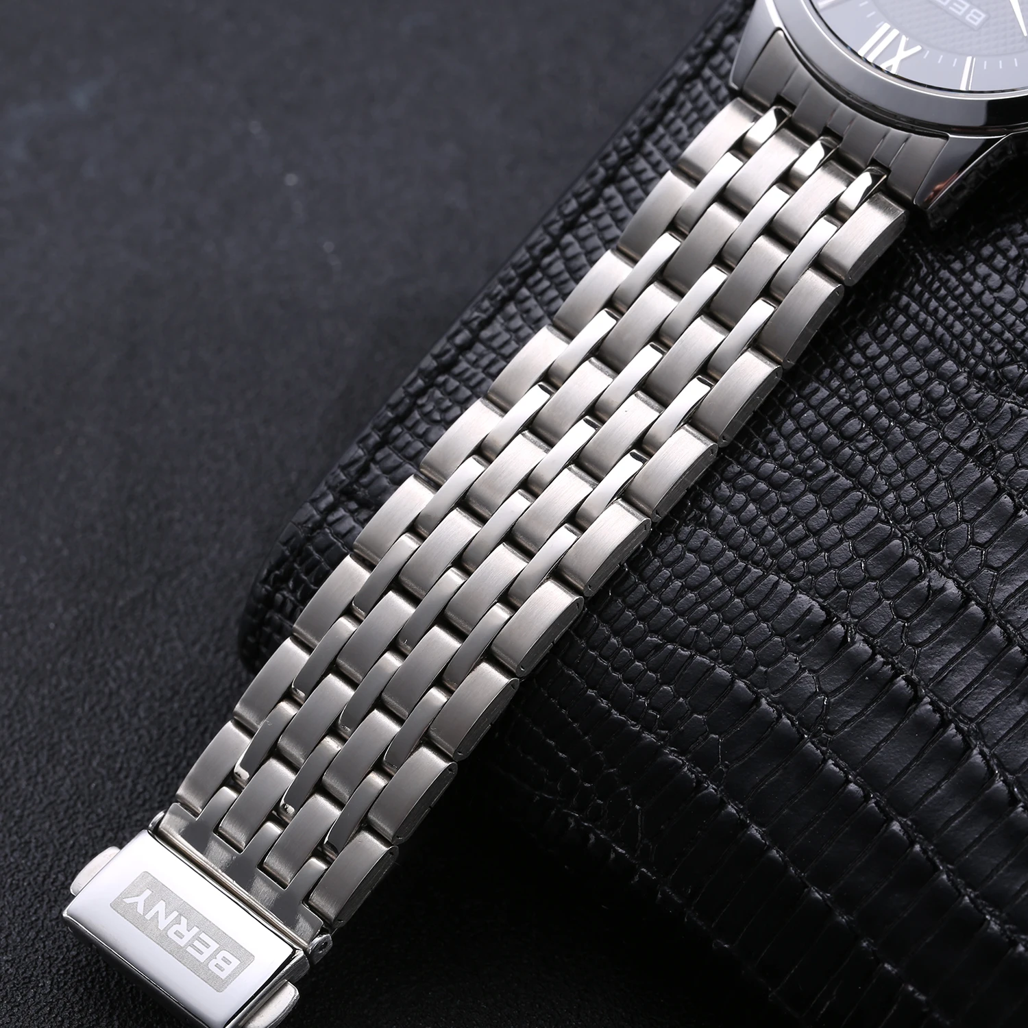 Berny Couple Watch Quartz Casual Dress Simple Wristwatch Stainless Steel Case Waterproof Analog Clock Ladies Reloj De Pareja