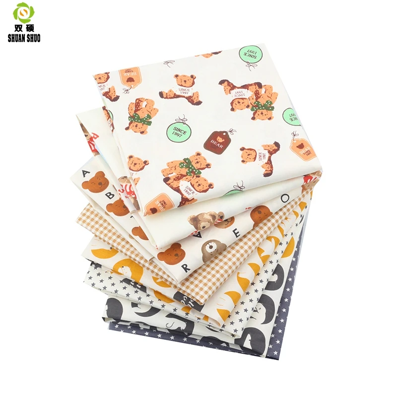 Shuangshuo мультяшная хлопчатобумажная ткань Лоскутная плотная четверть пучка ткани