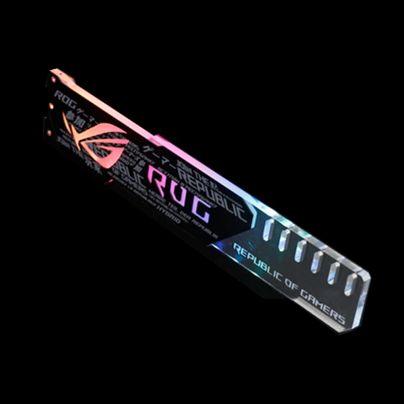 Поддержка графической карты GPU держатель кронштейн VGA Рамка подставка алюминий+ акрил ROG 12V 4PIN RGB/5 V 3PIN ARGB ASUS AURA SYNC Symphony