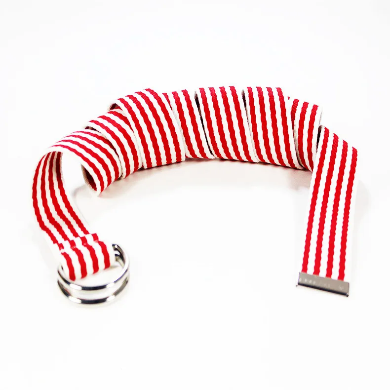 

Lady Pretty Canvas Thin Skinny Waist Belt New Hot Sale Trendy Rainbow Colors Exquisite Waist Belt For Women Pinstripe