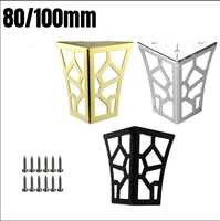 4pcs hollow out modern metal furniture legs cabinet foot blackgoldsilver for sofa table cabinet tv stands with screws 80100mm