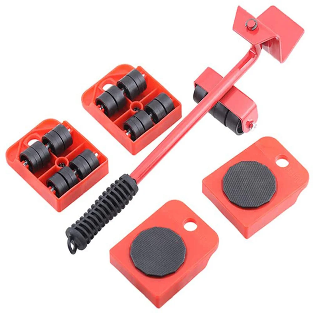 5pcs Professional Furniture Transport Lifter Mobile Tool Set Motor Wheel Bar Roller Heavy Device Moving Material Hand Tools D30 | Мебель