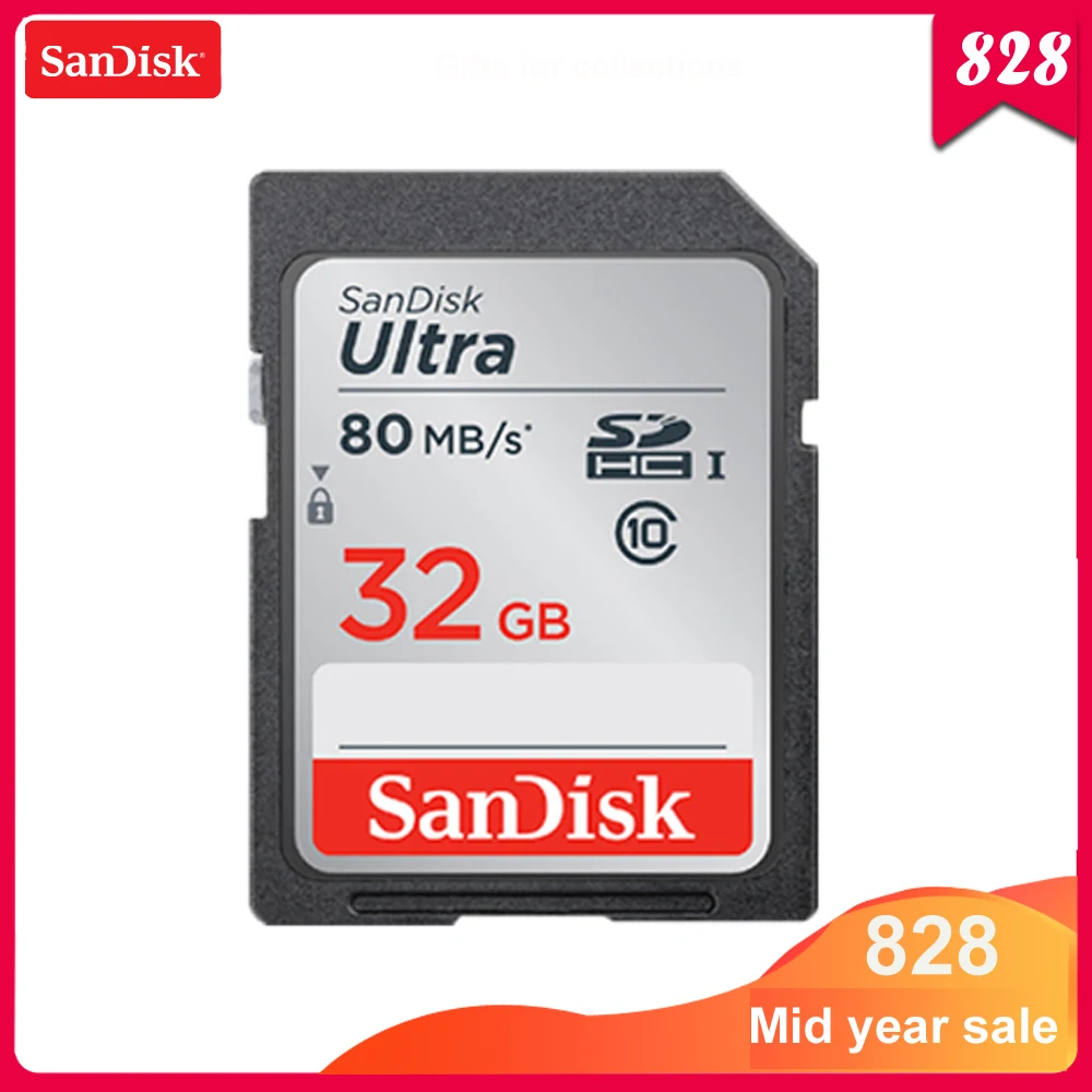 Двойной Флеш-накопитель SanDisk Ultra 16 Гб оперативной памяти, 32 Гб встроенной памяти, 64 ГБ 128 Гб класс 10 SDHC карты SD карта памяти SDXC карты C10 80 МБ/с. sd-карта Поддержка официальный проверки