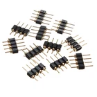 30 шт.лот чёрный 4-контактный светильник RGB Соединительный адаптер штекерные аксессуары для RGB 5050 Светодиодная лента соединение позолоченный