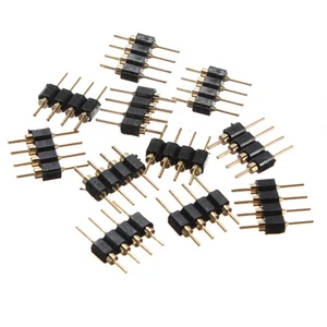 30 шт.лот чёрный 4-контактный светильник RGB Соединительный адаптер штекерные аксессуары для RGB 5050 Светодиодная лента соединение позолоченный