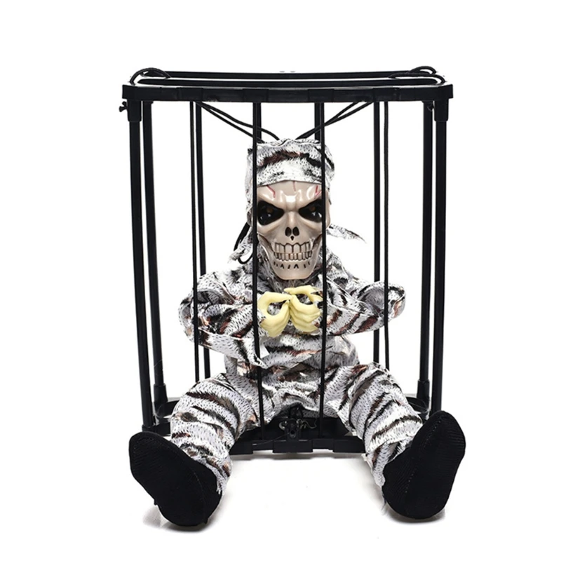 

Halloween Haunted House Decoration Prisoner Ghost Skull Bar Haunted House Ghost Cage Horror Props Decor Halloween Party