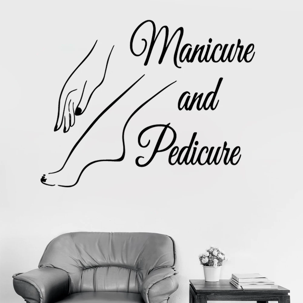 Новая виниловая наклейка на стену для ногтей педикюра маникюрный салон