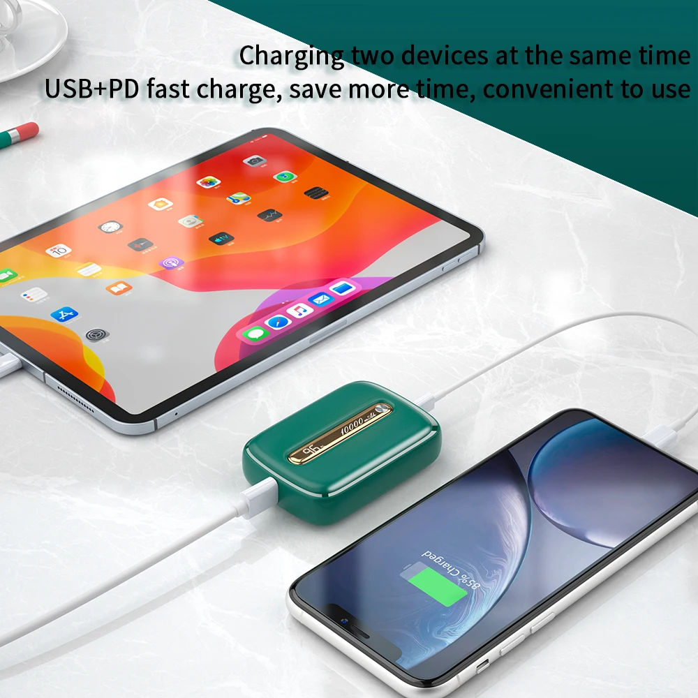 Внешний мини аккумулятор Essager на 10000 мАч Внешнее зарядное устройство QC PD 3 0 для iPhone