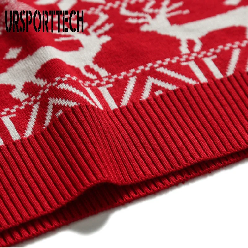2020 New Mens Christmas Sweater Autumn Winter Pullover Deer Printed Long Sleeve Thicken Warm O-Neck Knitted Sweaters Men | Мужская
