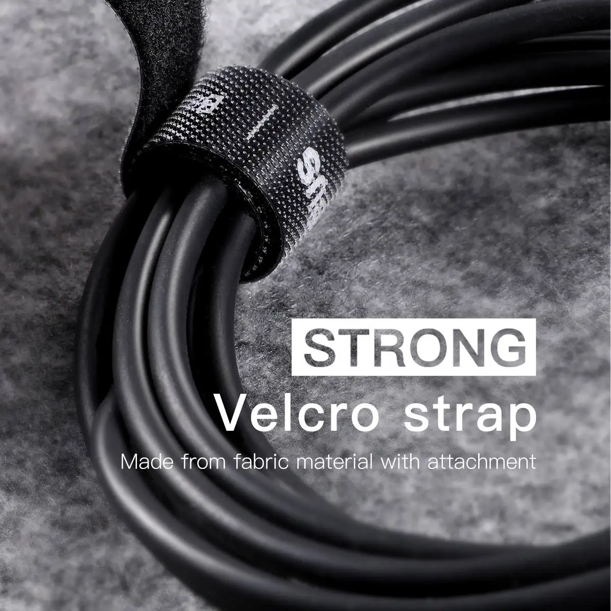 Органайзер проводов Baseus Circle Velcro Straps 3m ACMGT-D01 (Black) полипропилен фланелевая ткань