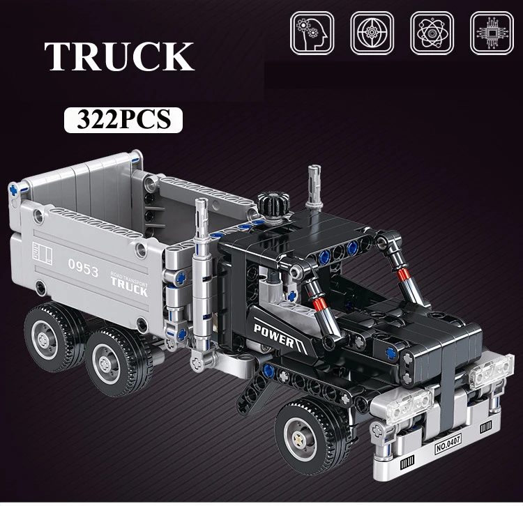 Сборные блоки для мальчиков и девочек 322 Шт Тяжелые самосвальные строительные