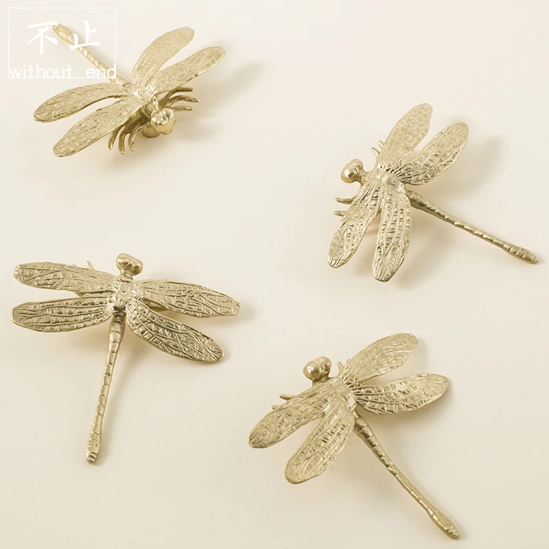 

Nordic Gold Original Brass Handle Insect Series Dragonfly Drawer Cabinet Door American Wardrobe Handle