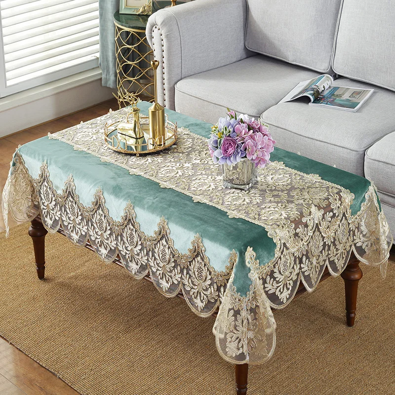 

Lace Luxury Table Cloth Aesthetic Large Modern European Style Table Cloth Colorful Simple Mantel Mesa Table Decoration