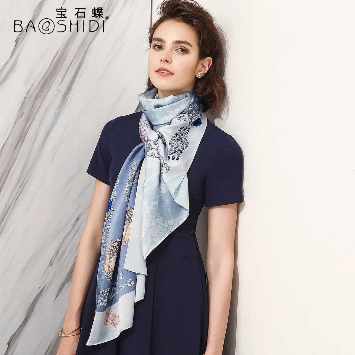 

★butterfly silk scarf women's spring and autumn winter long versatile silk scarf mulberry silk Hangzhou silk gift shawl