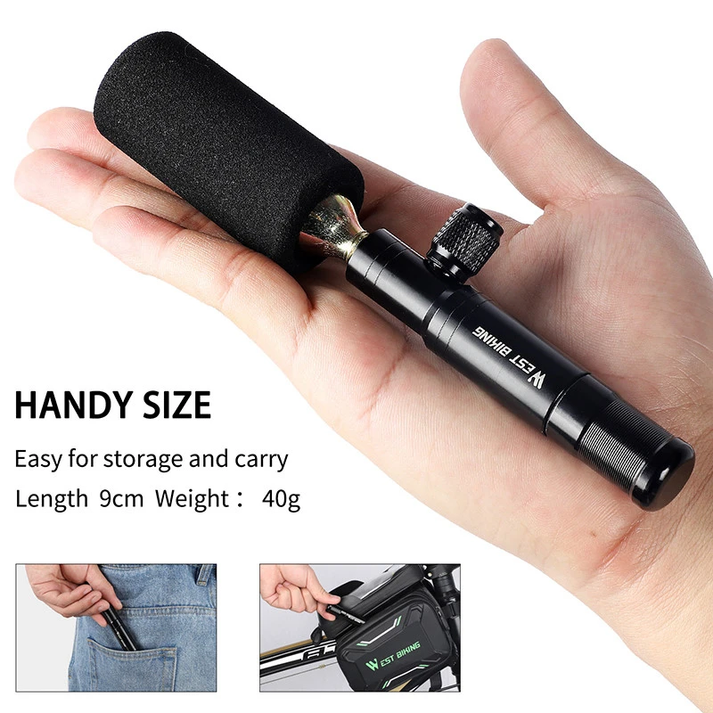 

2 In 1 Mini Bike Pump Cycling Tubeless Tire Repair Tool Presta & Schrader Valve CO2 Portable MTB Bicycle Air Pump For Bicycle