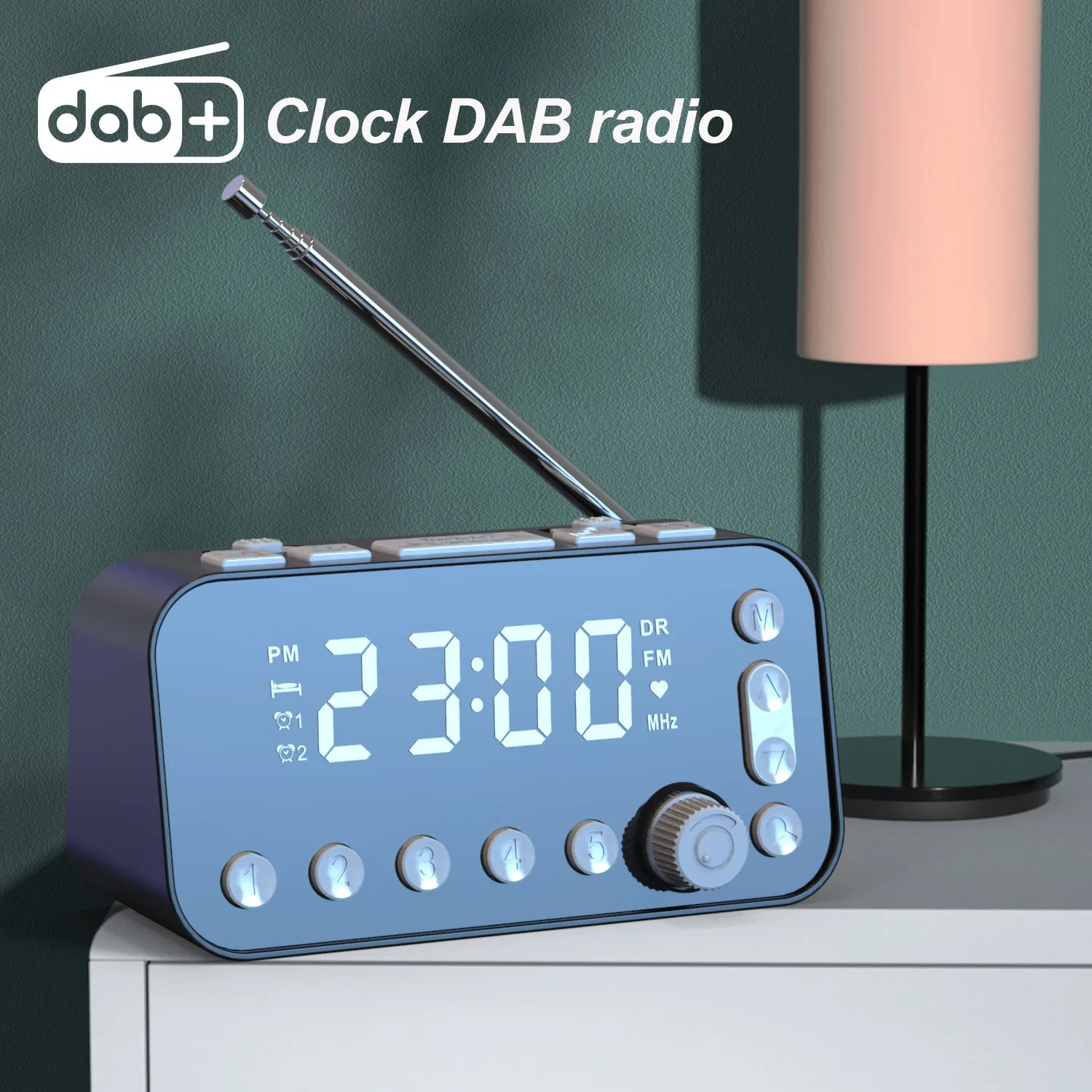 

Прикроватный будильник Dab, радио, светодиодные цифровые часы с антенной, двойные настройки будильника, два Usb-радио, таймер сна, Fm-радио, часы
