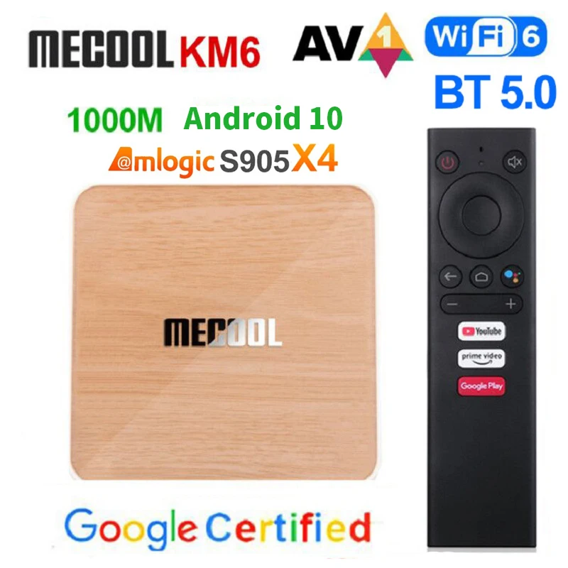 

Mecool KM6 Deluxe Smart TV BOX Android 10 Amlogic S905X4 4GB 64GB 32GB TVBox 2.4G/5.8G Wifi 6 Google Certified ATV Set Top Box