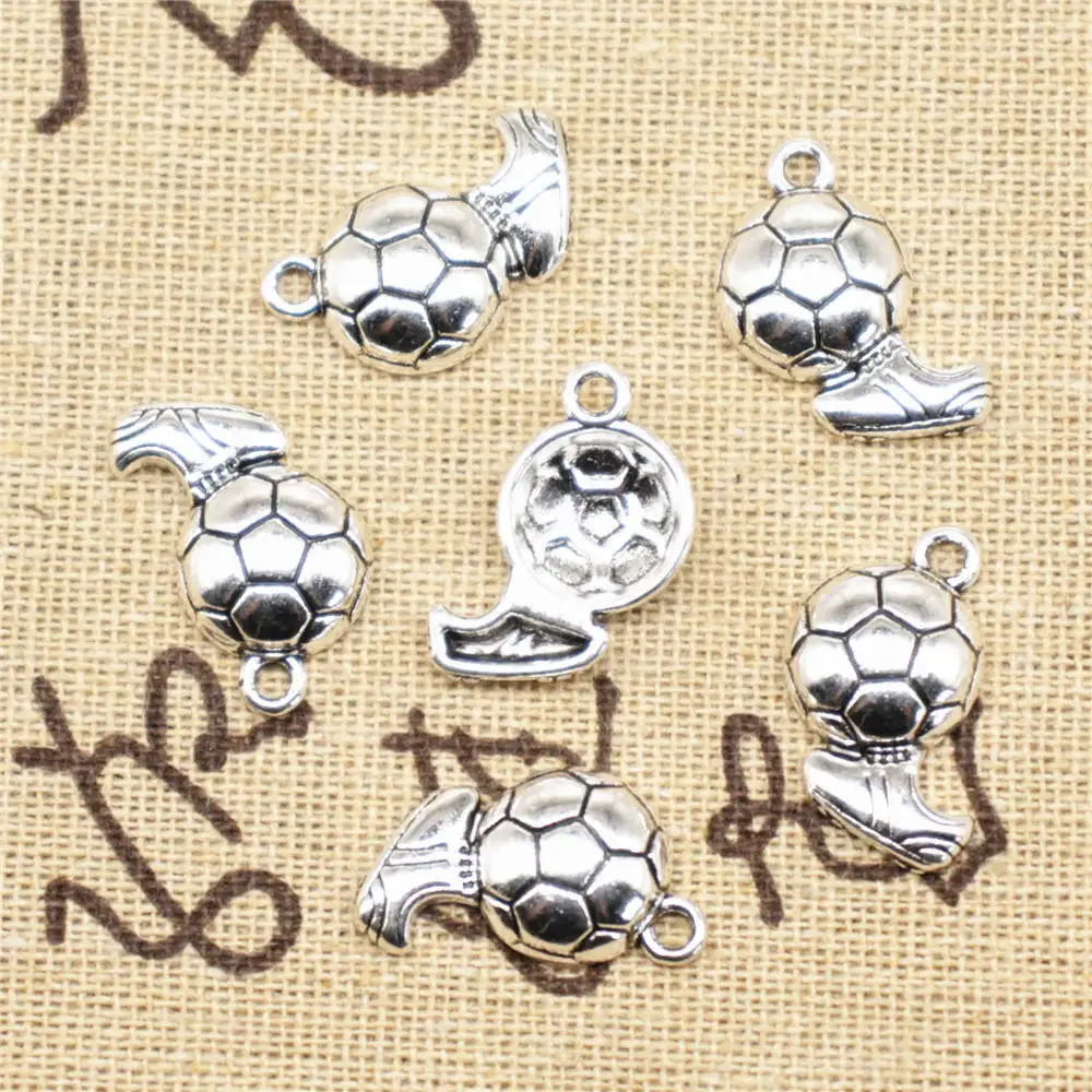 

Diy Jewelri 15x21mm Football Charms Antique Silver Color 10pcs