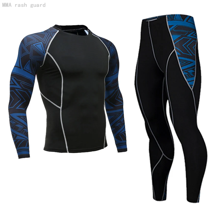 

high quality Cycle Clothing Sets Men Compression underwear skin Workout set rashgard male T-shirt Running Leggings 2-piece set