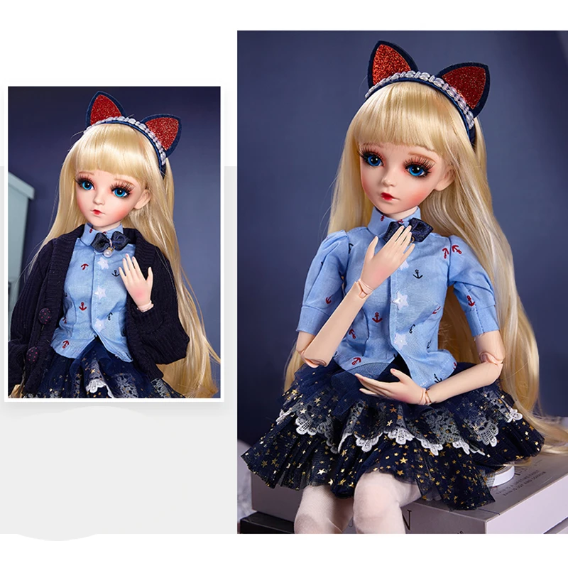BJD кукла 18 шаров шарнирная 3D глаза 1/3 60 см куклы для девочек игрушки длинный парик