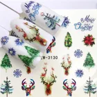 1 лист 3D наклеек для дизайна ногтей Санта-Клаус Наклейки для Ногтей рождественские Рождественские декоративные слайдеры водные переводные наклейки для маникюра