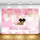 Фон для фотосъемки спящей принцессы с розовыми цветочными золотыми листьями для детской фотосъемки с изображением десертного стола