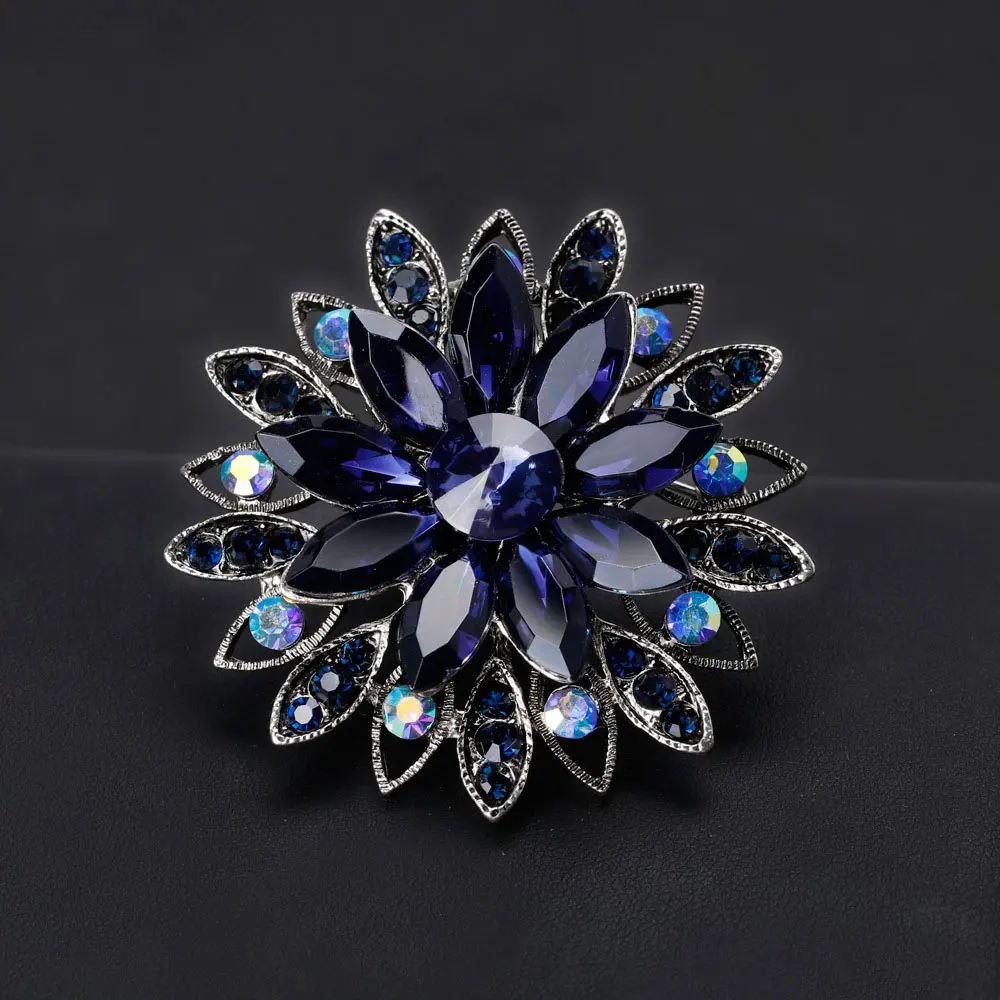 Элегантные Красочные и синие красивые ромашки с кристаллами Стразы Броши для