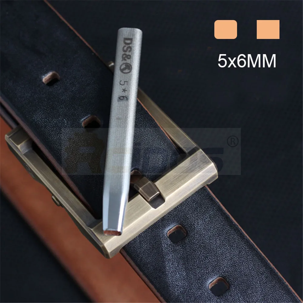 

RCIDOS 5x6mm Manual DIY leather FC button hole puncher, leather corner/straight hole cutter(Not including belt and button)