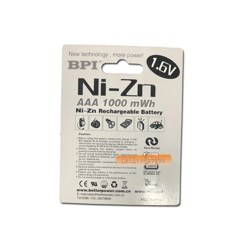 8 шт./лот 1 6 в aaa 5 МВтч перезаряжаемая батарея nizn Ni-Zn мощная чем Ni-MH Ni-Cd | Электроника