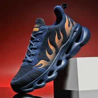 hot sale blue flame blade shoes men casual sneakers knitting mesh breathable comfort platform men blade sneakers zapatos hombre