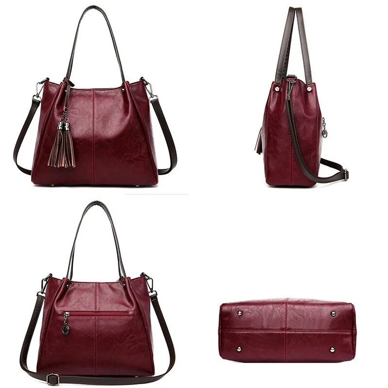 Роскошные брендовые мягкие кожаные сумки винтажные женские ручные дизайнерская