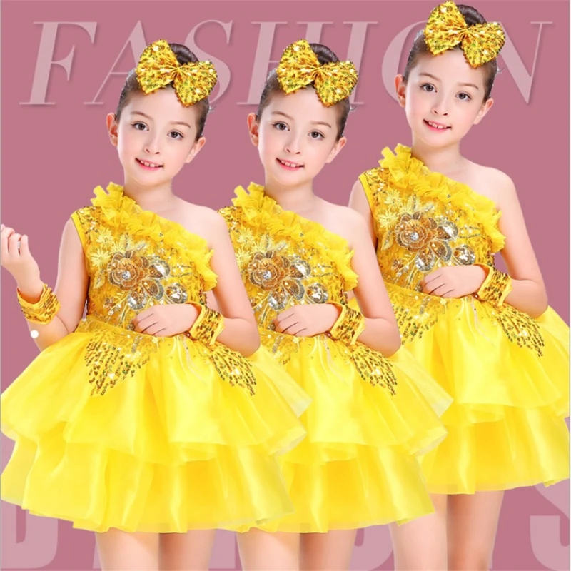 Блестящее танцевальное платье с пузырьками для девочек детская одежда принцесс