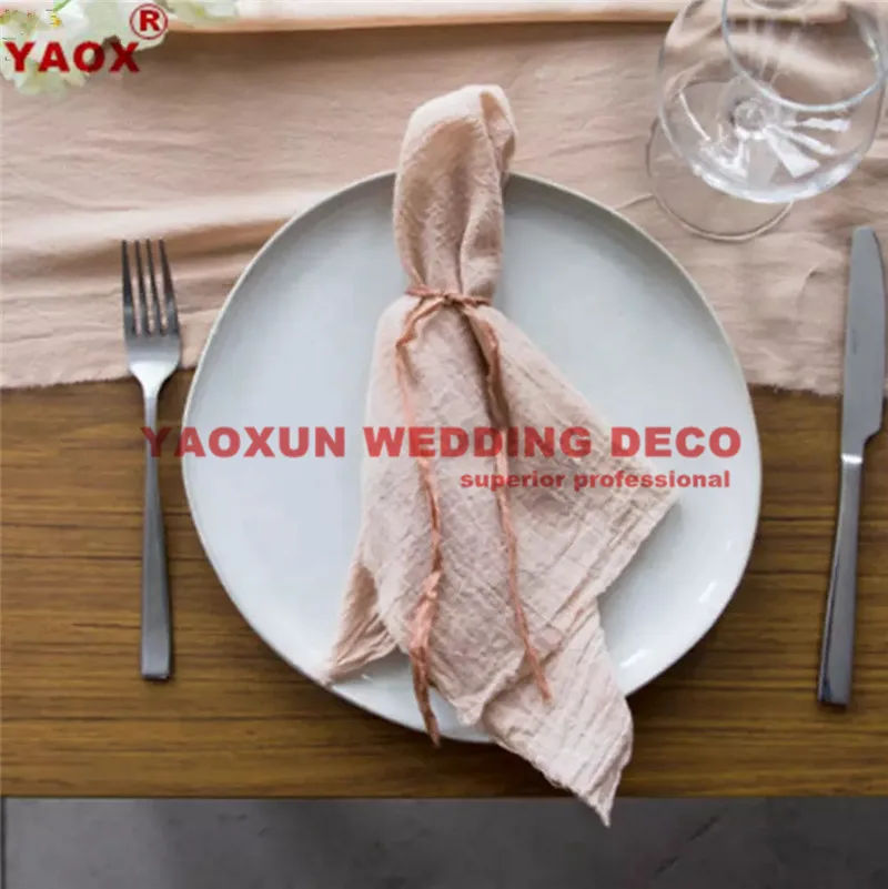 Оптовая цена рустикальная марлевая салфетка для стола многоразовые хлопковые