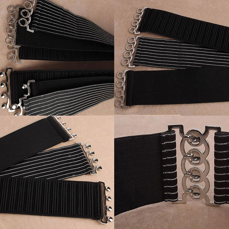 

Fashion Dress Belts For Women Simple Waist strap Elastic Waist Belt Pearl Silver Buckle Decoration dress Belt Ladies Waistbands