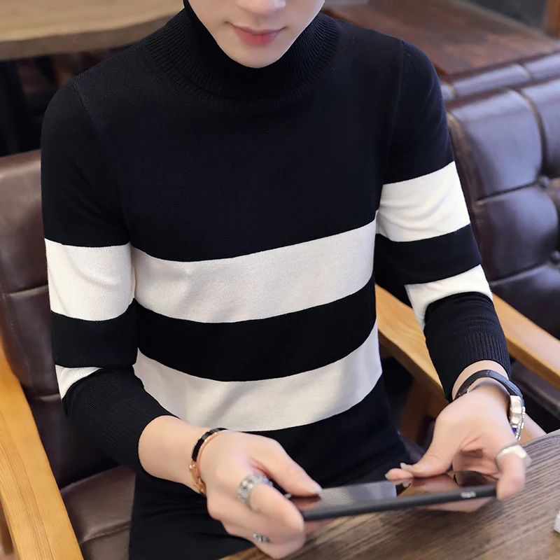Men's Thick Turtleneck Pullover Sweater New High Collar for Men Chompas Para Hombre Fashion Slim Fit | Мужская одежда