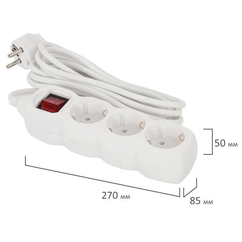 Network extension Sonnen u-135gs 3 sockets ground switch 10 A 5 m 511435 | Обустройство дома