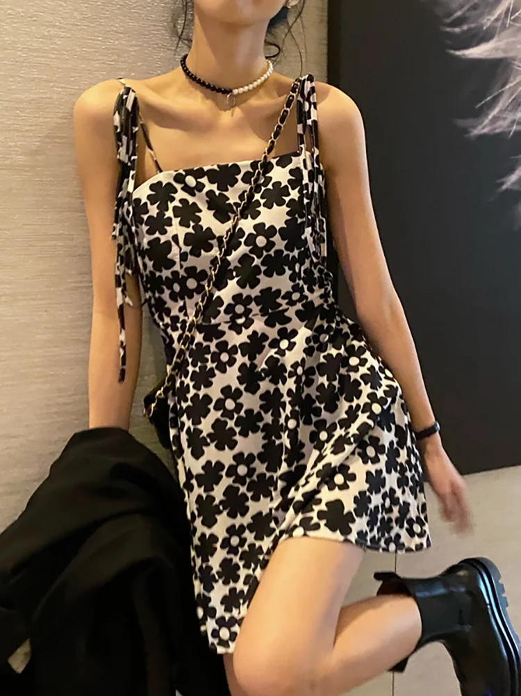 

Suspender Skirt Summer Dress 2021 New Sexy Dress Women With Cut Back Floral Skirt Sexy Dress Women's Off Shoulder Skirt